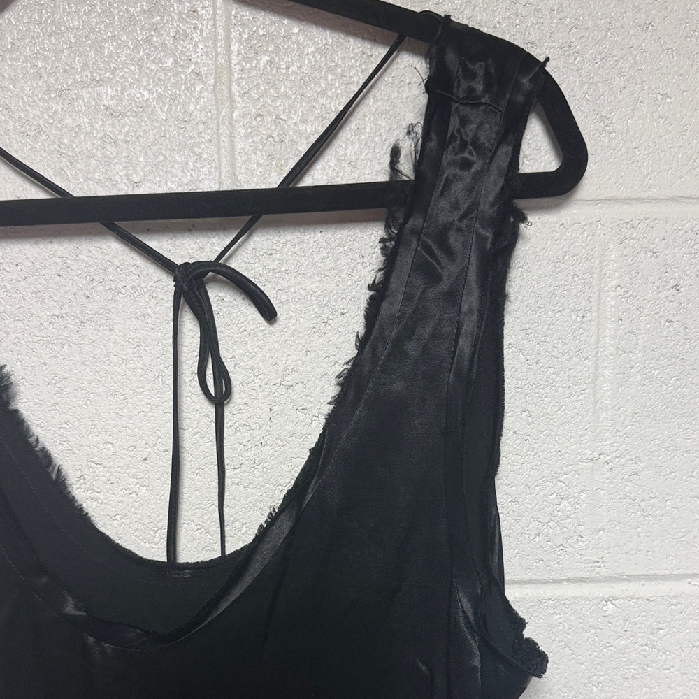 Topshop Black Frayed Edge Blouse - Picture 5 of 10
